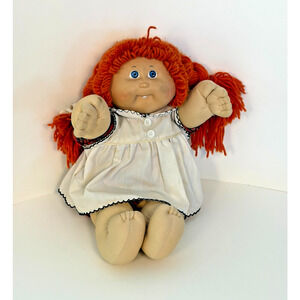 1985 Cabbage Patch Kids Doll Red Braided Pigtails Hair Blue Eyes